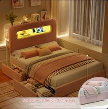 Wrought Studios Upholstered Bed Frame, Storage Bed with LED and Charging Station, Queen - WE DO NOT SHIP!!