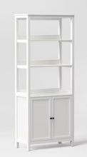 72" Bookcase Traditional With Three Open Shelves and Cabinet Classic White - Room Essentials! (NEW IN BOX)