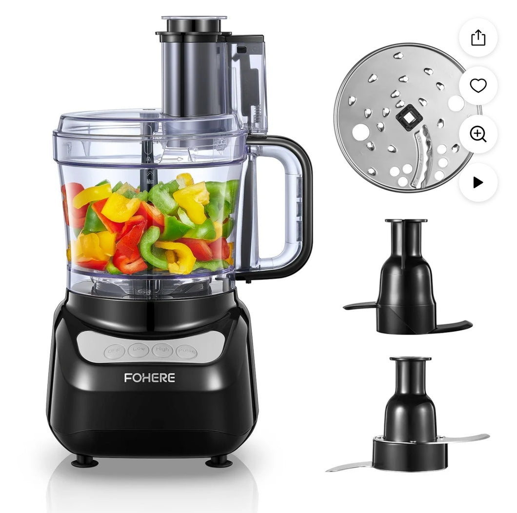 12 Cup Food Processor, 6 Functions for Chopping, Slicing, Shredding Purees & Dough- new in box ￼