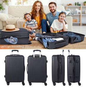 Skonyon 3 Piece Suitcase Luggage Set with TSA Lock, Black!! NEW OUT OF BOX!!
