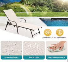 Pellebant Champagne 2-Piece Aluminum Adjustable Outdoor Patio Chaise Lounge in New Beige with Armrest! (NEW IN BOX)