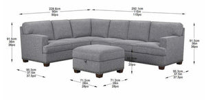 Thomasville Emilee Fabric Sectional with Storage Ottoman!! DEPARTMENT STORE RETURN, VERY CLEAN(PLEASE READ DESCRIPTION)!!
