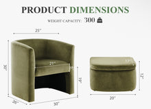 Braedin Upholstered Accent Chair & Storable Ottoman, No Assembly Required- WE DO NOT SHIP!!
