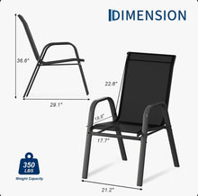 Patio Chairs Set of 4, Outdoor Stackable Dining Chairs with Textilene Fabric, All-Weather Deck Stacking Chairs with High Back for Backyard Poolside Garden Balcony