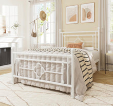 Allewie Twin Size Metal Platform Bed Frame, White! (NEW IN BOX)