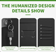 6 Door Locker, Employee Metal Locker Office Steel Gym Locker with Card Slots and Vents Home, School Office Locker (Black)!! NEW IN BOX!!