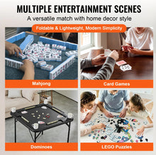 VEVOR Mahjong Table, Square 4 Player Folding Card Table with 4 Cup Holders & 4 Chip Trays, Portable Domino Game Table with 1 Set of Dominoes for Mahjong Poke Puzzles, 35.4 x 35.4-inch, Black!! BRAND NEW!!