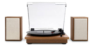 Victrola The Kingfield Bluetooth Record Player Shelf System with Bookshelf Speakers: Belt Drive, 3-Speed, 3.5mm Jack!! NEW IN BOX!!