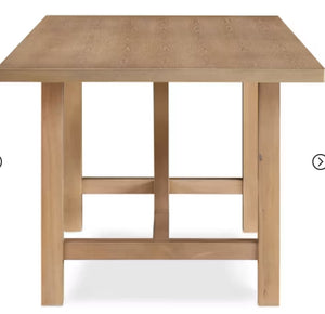 Grant Wood Dining Table Rustic Beige - Finch: Modern Farmhouse Style, Seats Six, Trestle Base! (NEW IN BOX - TABLE ONLY!)