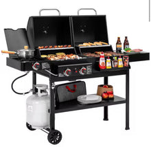 Royal Gourmet 2-Burner Propane Gas and Charcoal Combo Grill with Side Burner in Black, Dual Fuel Grill, 823 Sq. In. Cooking Area! (NEW IN BOX)