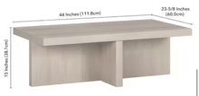 Elna 44 in. Alder White Rectangle MDF Top Coffee Table! (NEW IN BOX)