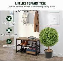 VEVOR Artificial Topiaries Boxwood Trees 22 in. Green Artificial Boxwood Topiaries With Containers Ball-Shape Plant, (2-Piece)!! NEW!!