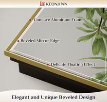 30 in. W x 32 in. H Rectangular Gold Metal Framed Beveled Surface Mount/Recessed Medicine Cabinet with Mirror!! NEW IN BOX!!