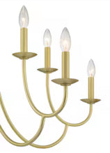ACROMA Lina 10 -Light Matte Gold Bare bulb Metal Chandelier