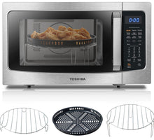 Toshiba Air Fryer Combo 4-in-1 Countertop Microwave Oven, Smart Sensor, Convection, Mute Function, Position Memory 13.6" Turntable, 1.5 Cu Ft, 1000W, Silver, ML-EC42P(SS)! (NEW IN BOX)