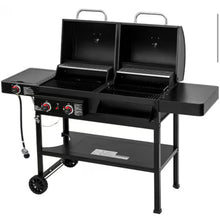 Royal Gourmet 2-Burner Propane Gas and Charcoal Combo Grill with Side Burner in Black, Dual Fuel Grill, 823 Sq. In. Cooking Area! (NEW IN BOX)