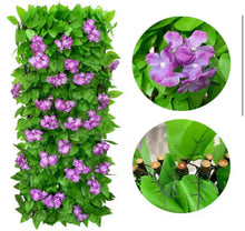 Expandable 22 in. x 120 in. Purple Artificial Hydrangea Hedge Panel Faux Ivy Privacy Fence for Outdoor 1 Piece! (NEW)