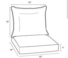 Set of 4 - 22 in. x 24 in. 2-Piece Deep Seating Outdoor Lounge Chair Cushion in Tan, Butts & Backs! (NEW IN BOX’S)