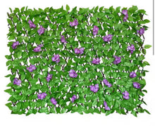 Expandable 22 in. x 120 in. Purple Artificial Hydrangea Hedge Panel Faux Ivy Privacy Fence for Outdoor 1 Piece! (NEW)