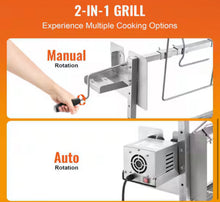Upgrade Rotisserie Grill, BBQ Whole Pig Lamb Goat Charcoal Spit Grill, 35in. 90Lbs. Capacity, Electric 42W Motor Roaster! (NEW IN BOX)