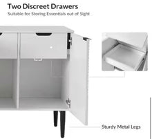 Kordt White Modern 63 in. W 4-Door Wood Sideboard with Adjustable Shelf! (NEW IN BOX)