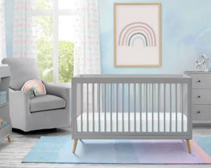 Delta Children Jordan 4-in-1 Convertible Crib, Gray! (NEW IN BOX)