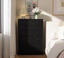 Oversized 5-Drawer Black Dressers Chest of Drawers with 2 Large Drawers 48.3 in. H x 31.6 in. W x 15.7 in. D! (NEW IN BOX!)