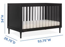 Delta Children Bowie 4-in-1 Convertible Acrylic Crib, Black! - Greenguard Gold Certified! (NEW IN BOX)