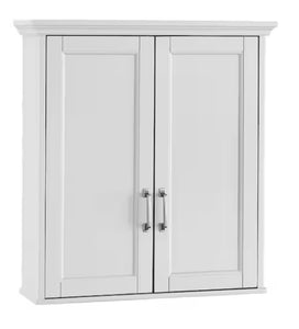 Home Decorators Collection Ashburn 24 in. W x 8 in. D x 27 in. H Bathroom Storage Wall Cabinet in White!! NEW IN BOX!!