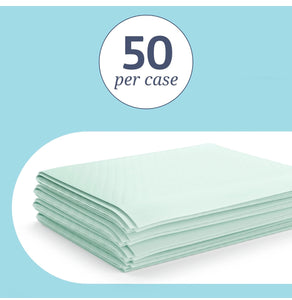 Medline Incontinence Bed Pads 36 x 36 in (50 Count), Large Disposable Underpads with Heavy Absorbency, Quilted Chucks Pads for Adults, Kids and Babies,Green (new in the box)