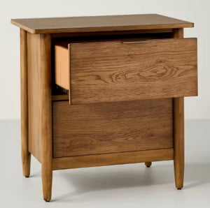 2 Drawer Modern Wood Nightstand - Hearth & Hand with Magnolia! (NEW IN BOX)