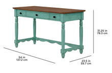The Pioneer Woman Writing Desk Made With Solid Wood Frame, Teal!! NEW AND ASSEMBLED(MINOR SCUFF ON TOP)!!