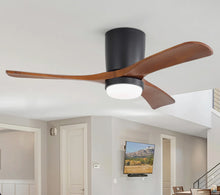 Nicola 42" Minimalist 3-Solid Wood Blade Flush Mount Ceiling Fan With Light Remote Control And Timing Function - WE DO NOT SHIP!!