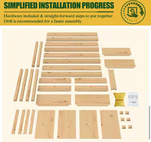72 in. L x 23 in. W x 30 in. H Wood Raised Garden Bed Elevated Planter Box with 2-Planting Areas, Wood Color! (NEW IN BOX)