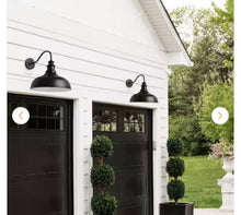 Modern Black Exterior Oversized Gooseneck Outdoor Hardwired Barn Light Dusk to Dawn Wall Sconce with Metal Shade/ new