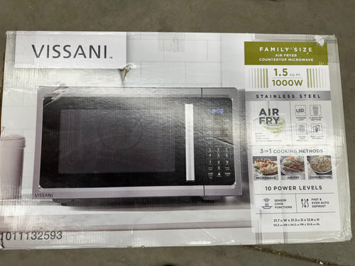 Vissani 1.5 cu. ft. Countertop Convection Microwave in Fingerprint Resistant Stainless Steel with Air Fryer and Sensor cooking! (NEW IN BOX)