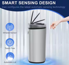 Taylor 13 Gal. Silver Metal Household Trash Can Motion Sensor Lid! (BRAND NEW)