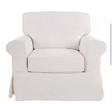 Ashton Ivory Polyester Arm Chair with Removable Cushions