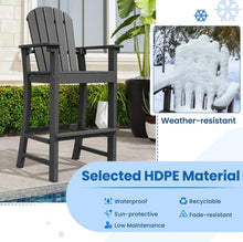 Tangkula 2PCS Outdoor HDPE Bar Stool Tall Adirondack Chair with Armrests and Footrest 30 Inches Counter Height Bar Stool!! NEW IN BOXES(2 BOXES)!!