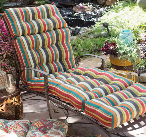 22 in. x 72 in. Sunset Stripe Outdoor Chaise Lounge Cushion! (BRAND NEW - SINGLE CUSHION!)
