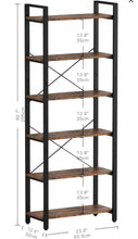 BOOKSHELF 6-TIER LADDER SHELF VINTAGE BROWN