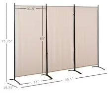 Homcom Beige 3-Panel Room Divider!! NEW IN BOX!!