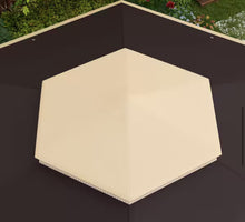 Outsunny 13 ft. x 13 ft. Pop Up Gazebo, Hexagonal Canopy Shelter with 6 Zippered Mesh Netting, Beige! (NEW IN BOX)!