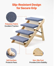 VEVOR Wood Pet Stairs, 4-Step Dog Stairs for Beds, Sofa & Cars, 150lbs Load Capacity, Floded Flat Design, Stable & Sturdy Cat & Dog Step Ladder for Small Medium Large Older Pet Puppy Essentials- WE DO NOT SHIP!!