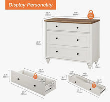 Scarlett 33.9'' W 3 - Drawer Dresser, Rustic White/Brown