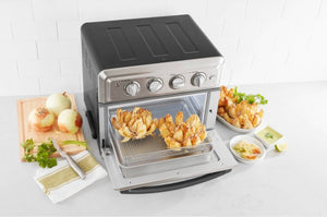 Cuisinart Air Fryer Toaster Oven: TOA-55WM, Stainless Steel, 1800W, Nonstick, Timer, Recipes Included!! BRAND NEW(MINOR SCRATCH ON TOP)!!