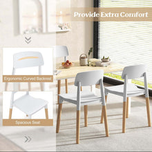 Costway Dining Side Chairs Set of 4 with Ergonomic Backrest Wide Seat & Sturdy Wooden Legs White - WE DO NOT SHIP!!