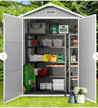Gray 6 ft. W x 4 ft. D All-Weather Resin Patio Outdoor Plastic Storage Shed with Window & Reinforced Floor(24 sq. ft.) new in 2 boxes!
