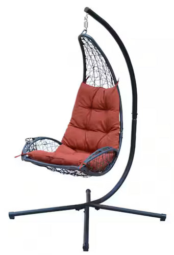 Cushioned Rattan Wicker Hammock Hanging Chair with Stand!! NEW IN BOX!!