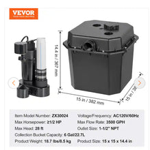 VEVOR
Utility Sink Pump 1/2 HP 120-Volt 3500 GPH 28 ft. Submersible Under-Sink Sump Pump System with 1-1/2 in. NPT Outlet- NEW!